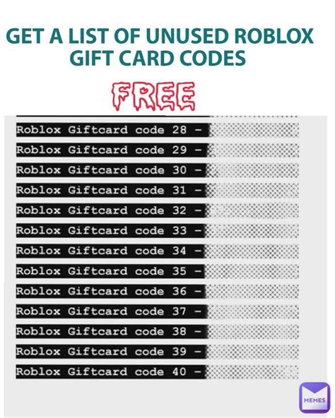 Roblox Gift Card Free Code