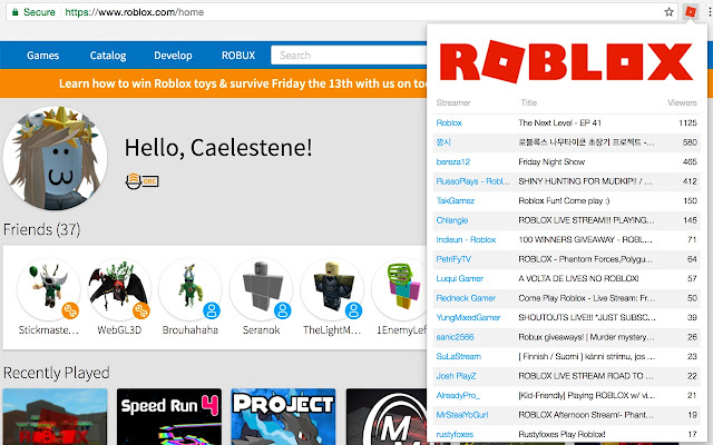 Roblox Stream Browser Chrome Web Store