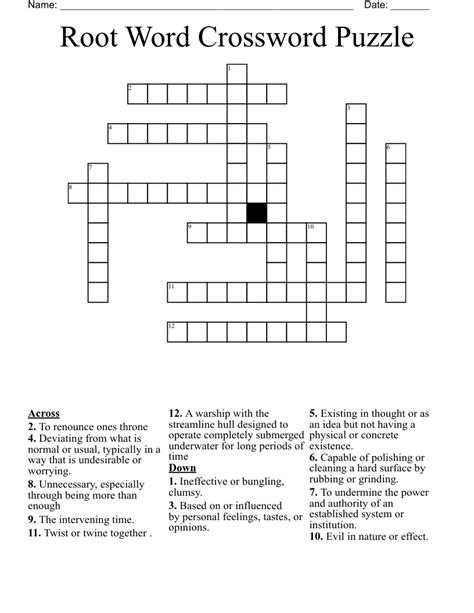 Root Word Crossword Puzzle Prntbl Concejomunicipaldechinu Gov Co