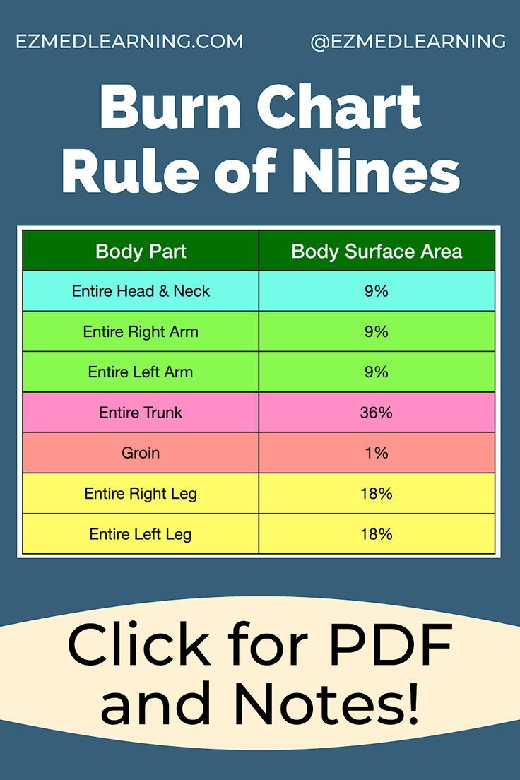 Rule Of Nines For Burns Child And Adult Chart Calculator Definition