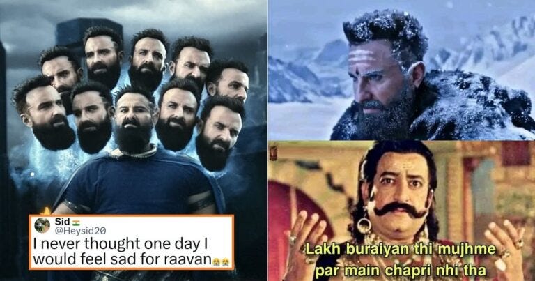 Saif Ali Khan Amp 39 S 10 Headed Look From Adipurush Inspires Hilarious