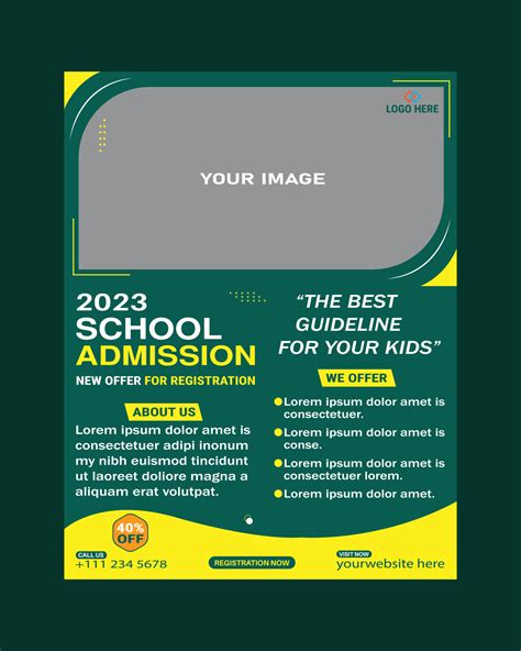 School Admission Flyer Design Template 11139316 Vector Art At Vecteezy