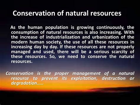 Sentence On Conservation Of Natural Resources