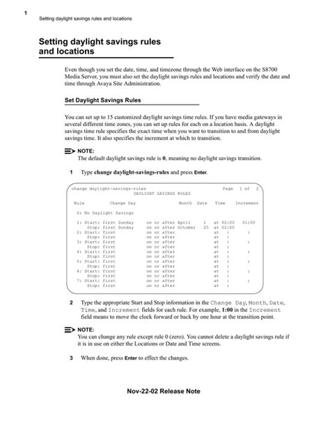 Setting Daylight Savings Rules And Locations