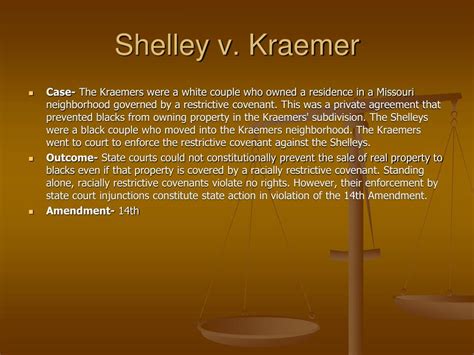 Shelley V. Kraemer Key Factors