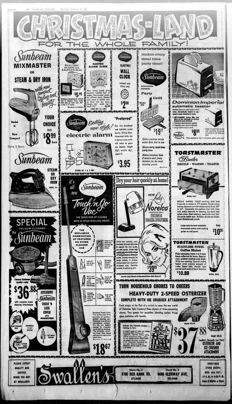 Shillito S Pogue S Swallen S Vintage Christmas Ads In The Enquirer