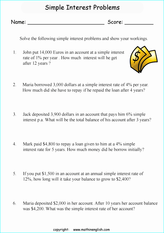 Simple Interest Practice Problems