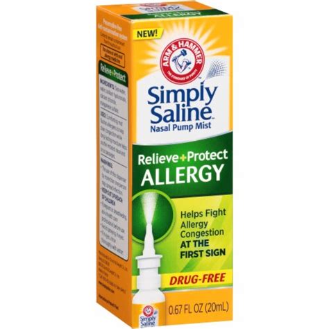 Simply Saline Nasal Congestion Relief Allergy Pump 0 67 Fl Oz Kroger