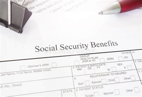 Social Security Benefits Application Form Stock Image Image Of