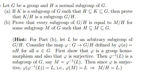 Solved 13 Let H Be A Subgroup Of The Group G Prove That If Chegg Com