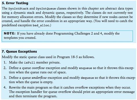 Solved 5 Error Testing The Dynintstack And Dynintqueue Chegg Com