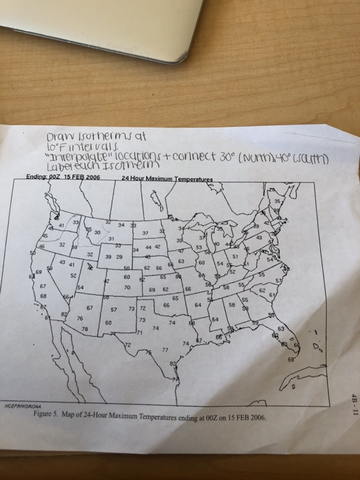 Solved Draw Isotherms At 10 Degrees F Intervals Chegg Com