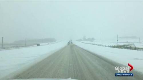 Southern Alberta Snowstorm Causes Treacherous Road Conditions Watch