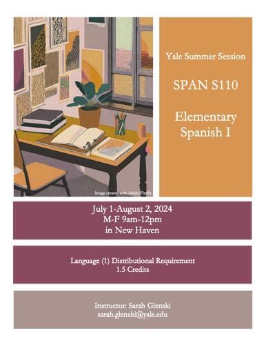 Span S110 Elementary Spanish I Yale Summer Session Department Of