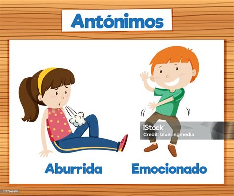 Spanish Language Education Bored And Excited Picture Card Stock