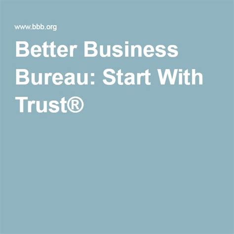 Start With Trust Better Business Bureau Bureaus Business