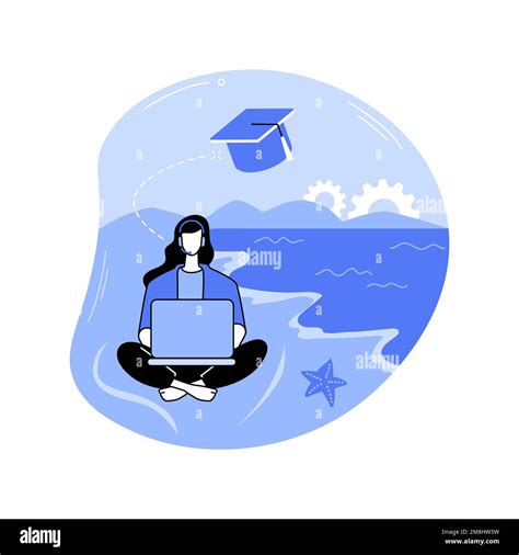 Study Everywhere Isolated Cartoon Vector Illustrations Girl In