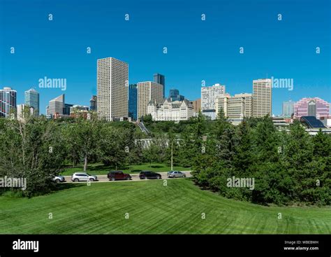 Stunning View Of Downtown Edmonton Alberta Canada Taken On Sunny