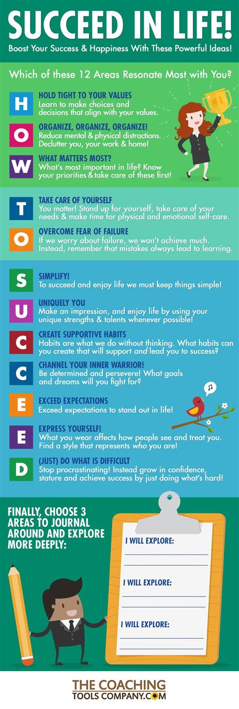 Succeed In Life Infographic With 12 Tips On How To Succeed The