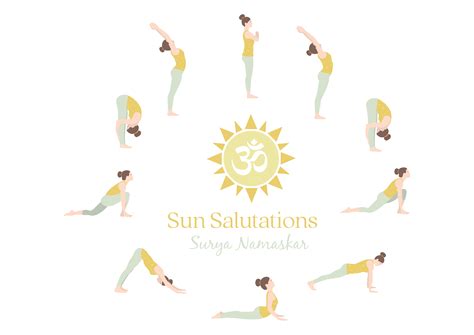 Sun Salutations Yoga Illustration By Sunnyfields Thehungryjpeg