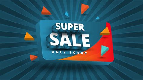 Super Sale Banner In Pop Blue Background Sales Promotion Background