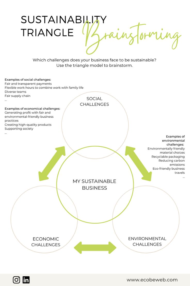 Sustainability Triangle Brainstorming In 2022 Environmental