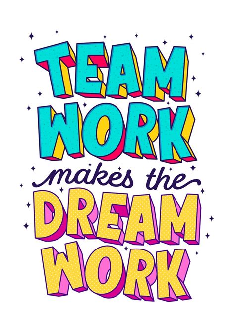 Team Work Makes The Dream Work Quote Teamwork Quote Etsy