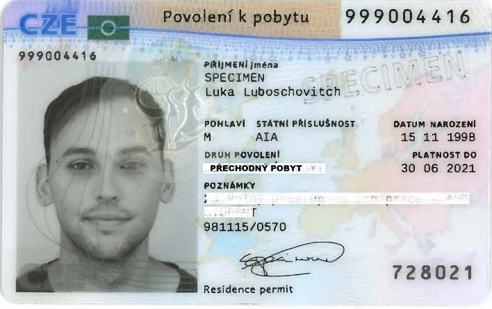 Temporary Residence Permit Of An Eu Citizen S Family Member Frs Gov Cz