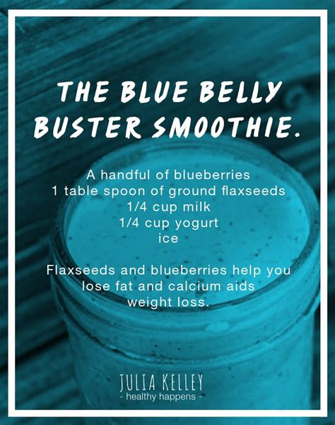 The Blue Belly Buster Smoothie A Handful Of Blueberries 1 Table Spoon