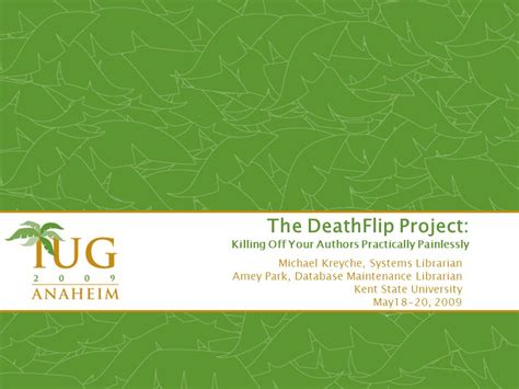 The Deathflip Project Killing Off Your Authors Practically Painlessly