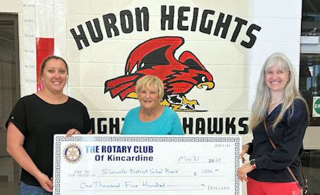 The Kincardine Record Kincardine Rotary Club Donates To Huron Heights