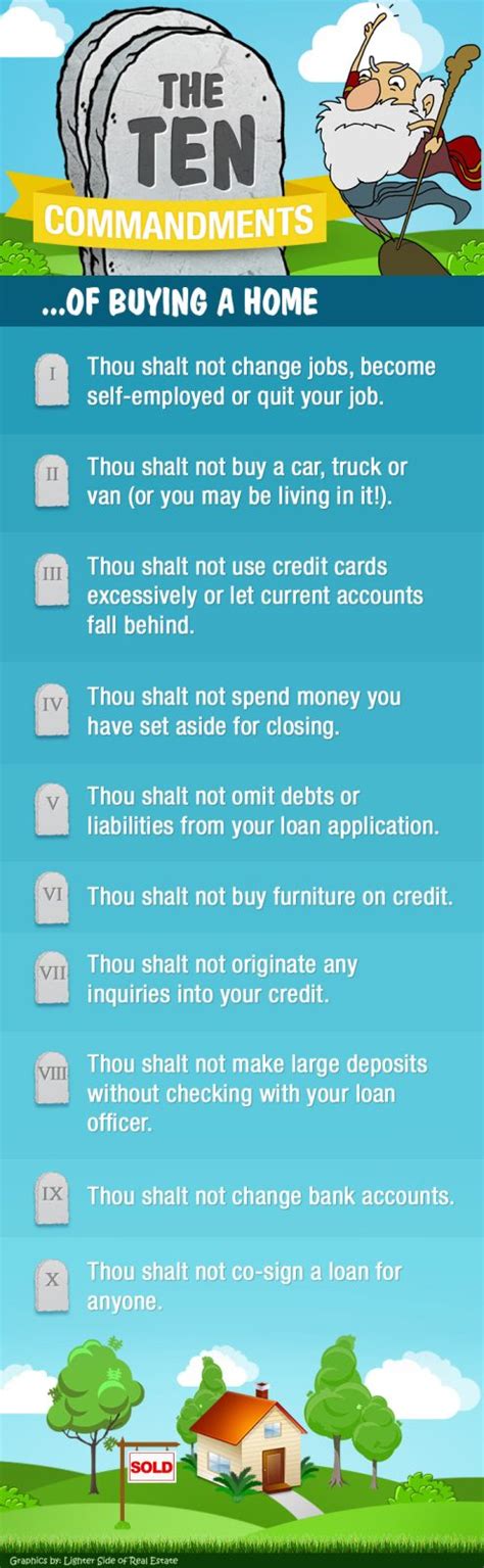 The Ten Commandments Of Buying A Home First Home Buyer Buying Your