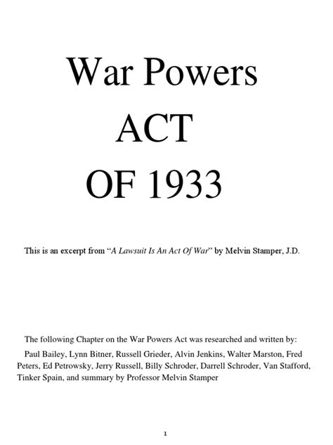 The War Powers Act