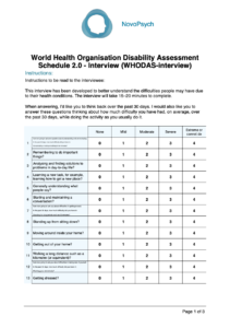 The World Health Organisation Disability Assessment Schedule Whodas 2