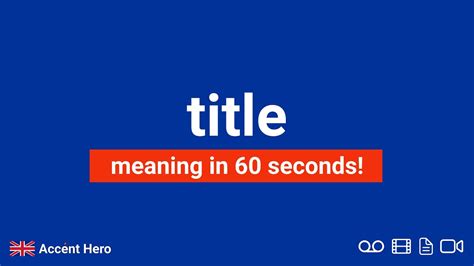 Title Meaning And Pronunciation Youtube