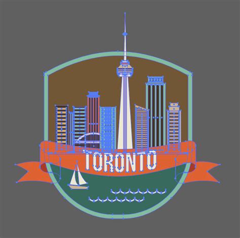 Toronto City Iconic Elements Vector Eps Png