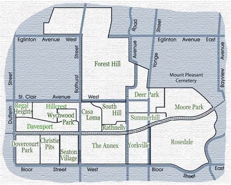 Toronto Neighbourhood Guide Midtown Toronto Map Toronto