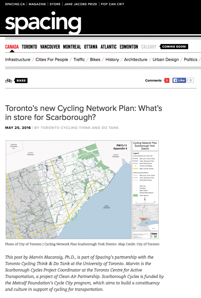 Toronto S New Cycling Network Plan What S In Store For Scarborough