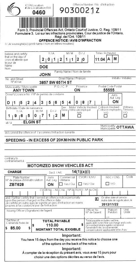 Toronto Speeding Ticket