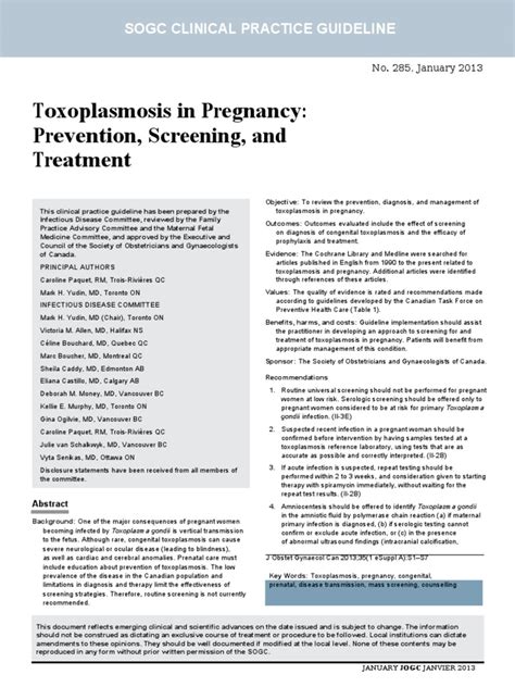 Toxoplasmosis In Pregnancy Prevention Screening And Treatment Free