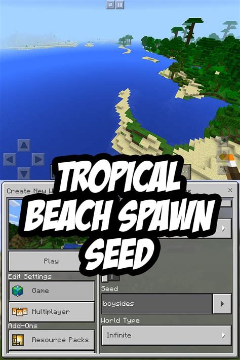 Tropical Beach Spawn Minecraft Pe Seed Boysides Minecraft Minecraft