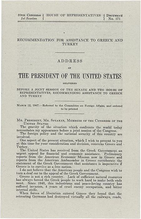 Truman Doctrine: Understand Us Policy