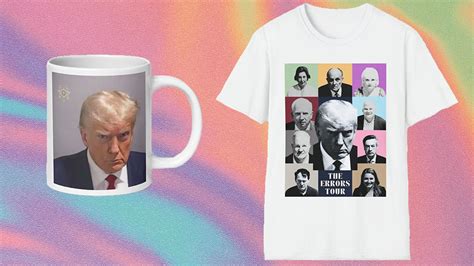 Trump S Mug Shot Merch Includes Campy T Shirts Mugs Amp Buttons