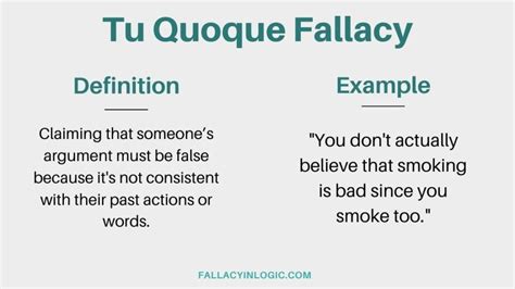 Tu Quoque Fallacy Definition And Examples Fallacy In Logic