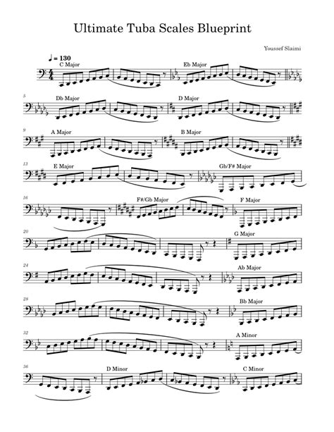 Tuba Scale Exercise Sheet Music For Tuba Solo Musescore Com