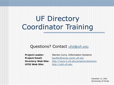 Uf Directory Coordinator Training Ppt Download