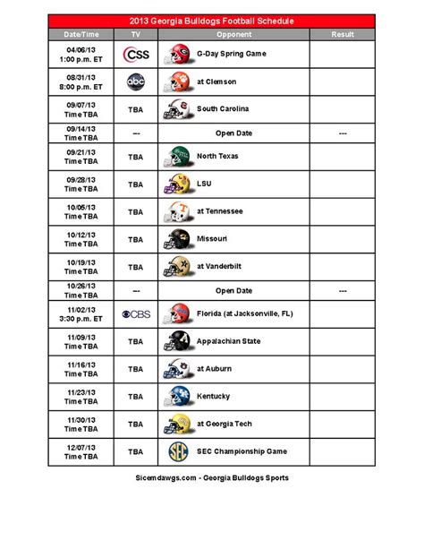 Uga Class Schedule