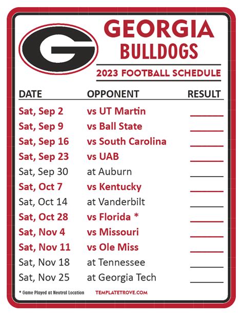 Uga Schedule 2025 25 Calendar Don S Tillman