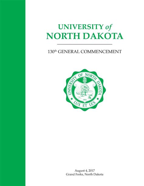 Und Summer Commencement Program 2017 By University Of North Dakota Issuu