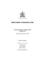 Understanding Alberta S Employment Standards Code Course Hero